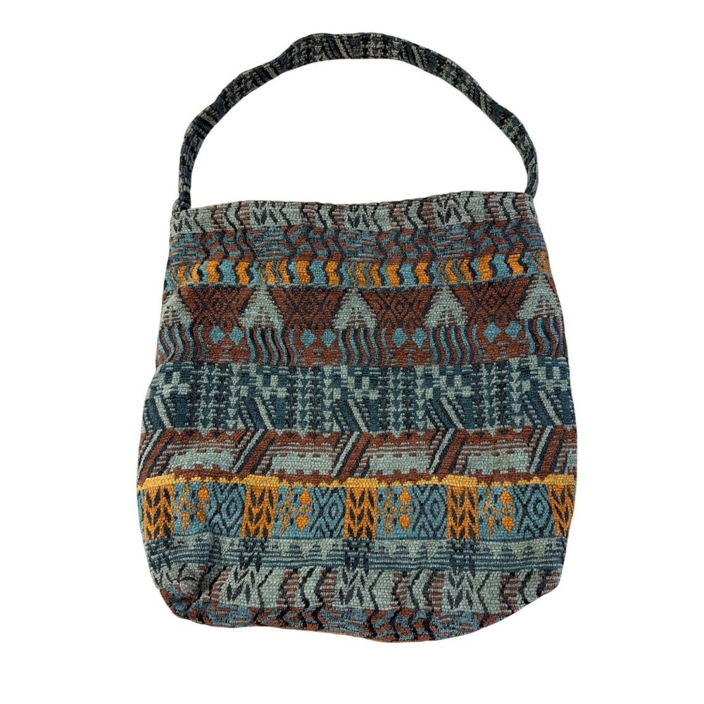 Vintage Silverado Woven Tapestry Bag Multicolor Geometric Pattern